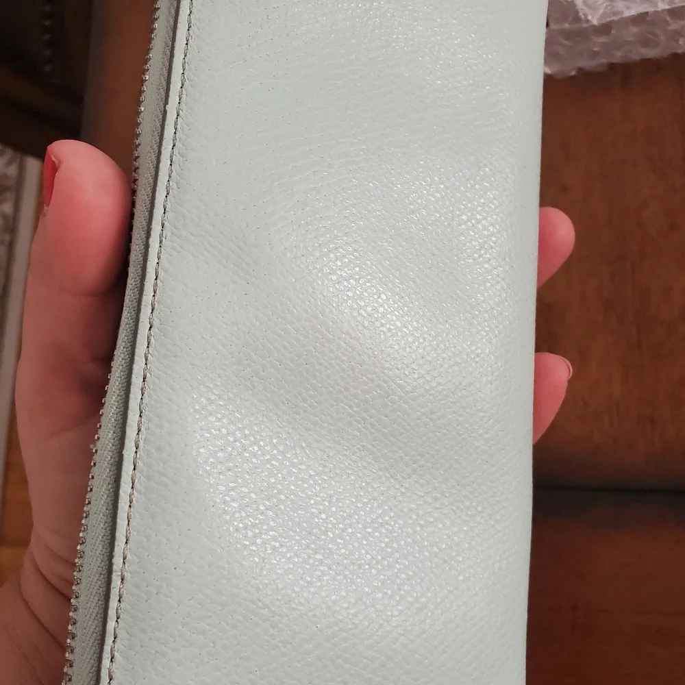 Rare Coach Green Mint corner zipper  travel wallet WOMEN'S - Picture 8 of 11